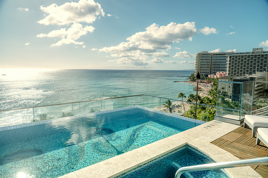Take in spectacular views from the rooftop pool deck.