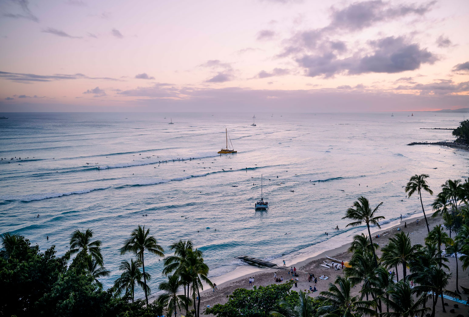 View of Waikiki Beach from the balcony of a suite at ESPACIO.